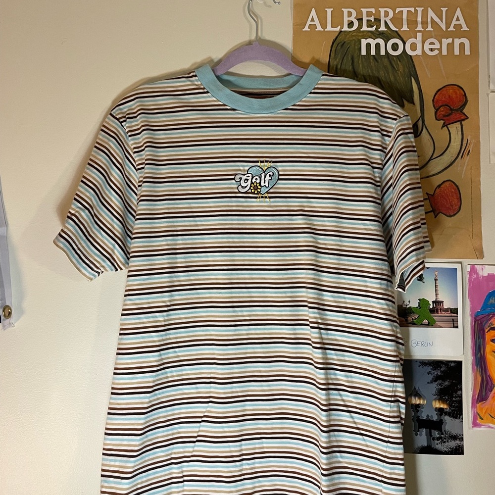 Golf Wang embroidered Romeo shirt in light blue color wave